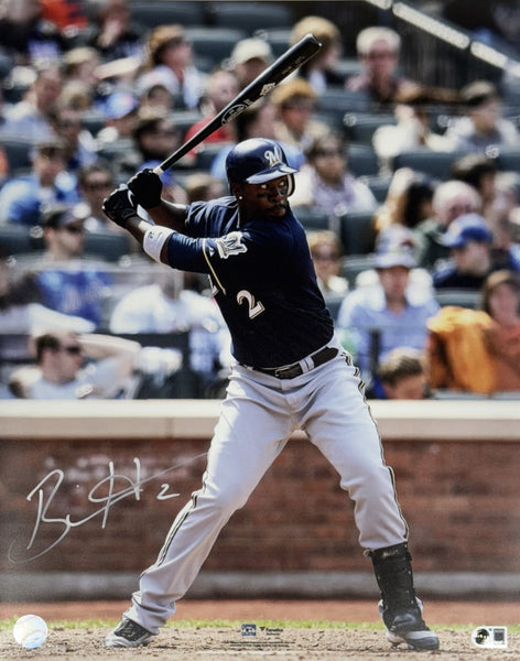 BILL HALL Signed 16x20 Photo #2 - Milwaukee Brewers AUTO - BAS