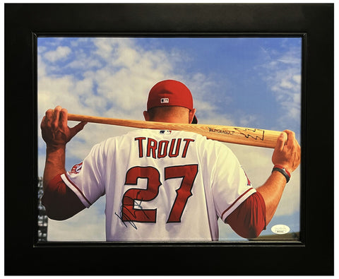 Mike Trout Autographed Los Angeles Angels 11" x 14" Framed Photograph JSA