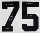 Steelers Joe Greene "Career Stat" Signed White M&N TB Jersey BAS Wit #3W142112