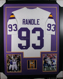 JOHN RANDLE (Vikings white TOWER) Signed Autographed Framed Jersey JSA