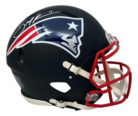 Julian Edelman Signed New England Patriots FS Black Authentic Speed Helmet JSA