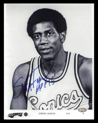 Spencer Haywood Autographed 8x10 Photo Seattle Supersonics MCS Holo #87396
