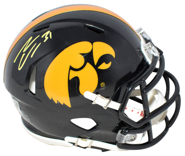 JACK CAMPBELL AUTOGRAPHED IOWA HAWKEYES SPEED MINI HELMET FANATICS