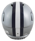 Cowboys Michael Irvin Signed Silver Full Size Speed Rep Helmet W/ Case BAS Wit