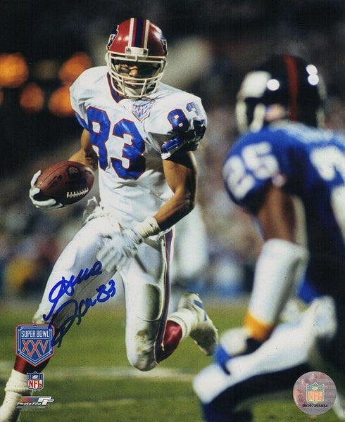 Andre Reed Signed Buffalo Bills Super Bowl XXV Action 8x10 Photo- (SCHWARTZ COA)
