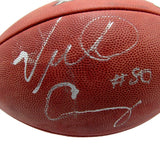 Victor Cruz Signed Super Bowl XLVI Logo Football Leather Game Ball Steiner 08865