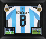 Enzo Fernandez Signed Blue & White Argentina Framed Jersey BAS #BU16927