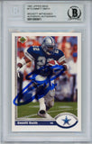 Emmitt Smith Autographed 1991 Upper Deck #172 Trading Card Beckett Slab 35082