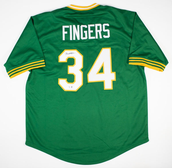 Rollie Fingers Signed Oakland Athletics Jersey (Beckett) 3xWorld Series Champ As