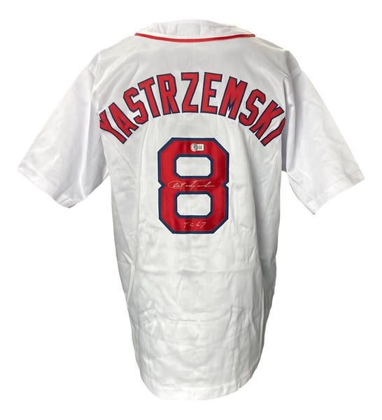 Carl Yastrzemski Signed Boston Red Sox Jersey (Beckett) 1967 Triple Crown Winner