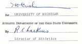 Fritz Crisler HOF Michigan Head Coach Signed/Auto Contract PSA BA198995