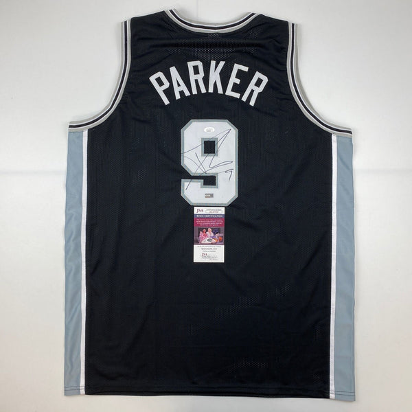Autographed/Signed Tony Parker San Antonio Black Basketball Jersey JSA COA Auto