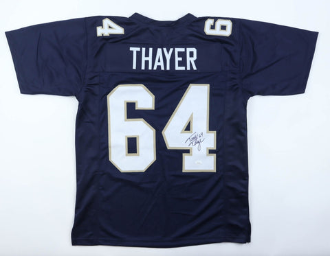 Tom Thayer Signed Notre Dame Fighting Irish Jersey (JSA COA) Chicago Bears OLine