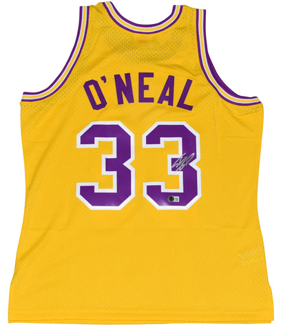 SHAQUILLE O'NEAL AUTOGRAPHED LSU TIGERS #33 MITCHELL & NESS JERSEY BECKETT