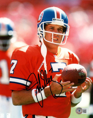 John Elway Autographed/Signed Denver Broncos 8x10 Photo Beckett 51116