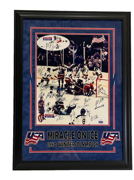 Miracle on Ice 1980 Team USA Autographed (incl. H. Brooks) 16x20 Photo - JSA LOA