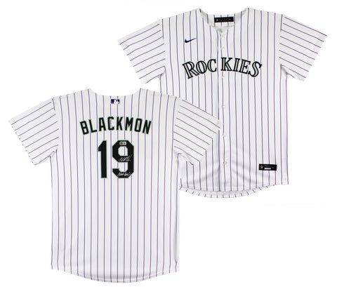 Rockies Charlie Blackmon "Chuck Nazty" Signed Pinstripe Nike Jersey BAS #BR84240