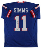 Phil Simms Authentic Signed Blue Pro Style Jersey Autographed BAS Witnessed