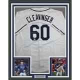 Framed Autographed/Signed Garrett Cleavinger 35x39 TB White Jersey JSA COA