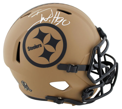 Steelers T.J. Watt Signed Salute To Service II F/S Speed Rep Helmet BAS Witness
