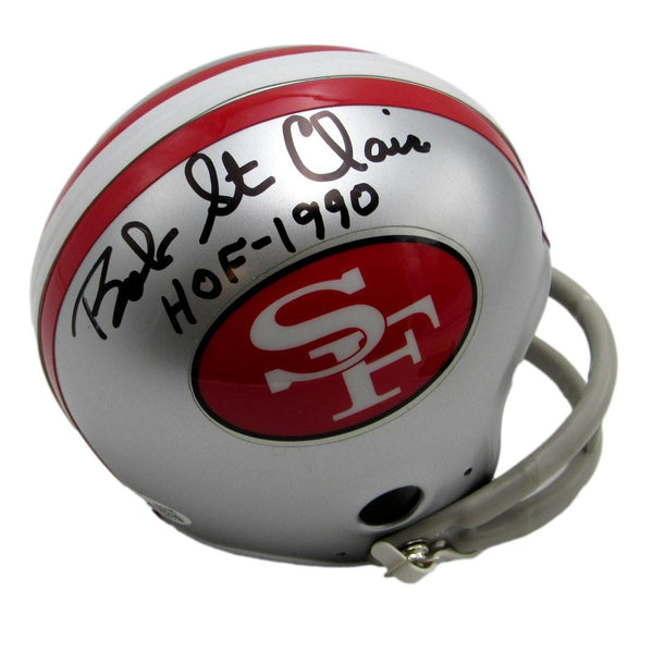Bob St. Clair HOF Signed/Inscribed 49ers Mini Football Helmet JSA 213496