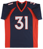 Justin Simmons Authentic Signed Navy Blue Pro Style Jersey JSA Witness