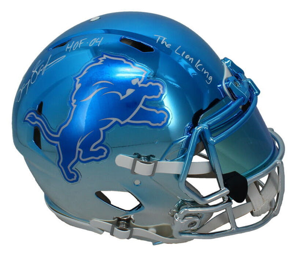 barry sanders signed football helmet 20 of 20 Barry Sanders Autographed HOF '04 Chromed Authentic Helmet Beckett & G – Super Sports Center