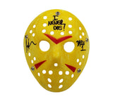 Ari Lehman Signed Friday the 13th Yellow Costume Mask with I Never Die Insc
