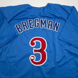Autographed/Signed Alex Bregman Chicago Blue City Connect Jersey BAS COA