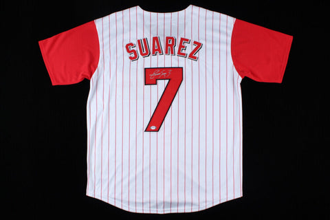 Eugenio Suarez Signed Cincinnati Reds Mitchell & Ness Style Jersey (PSA COA)