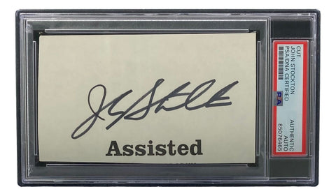 John Stockton Utah Jazz Signed Slabbed Book Cut Signature PSA/DNA
