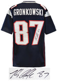 Rob Gronkowski Signed Navy Custom Football Jersey (NE PATRIOTS) (SCHWARTZ COA)