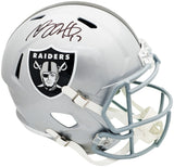 Davante Adams Signed Raiders Silver Full Size Speed Replica Helmet Beckett Wit