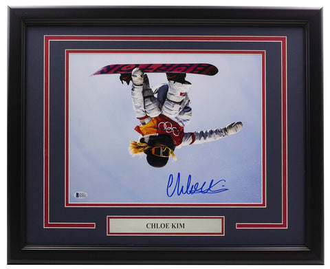 Chloe Kim Signed Framed 11x14 Team USA Olympics Photo BAS