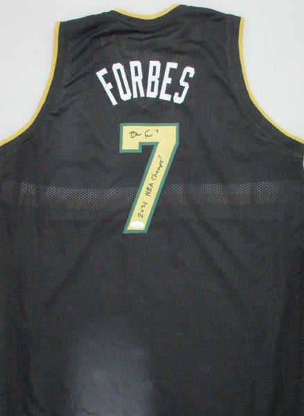 Bucks BRYN FORBES Signed Custom Replica Black Jersey AUTO w/ NBA Champs - JSA