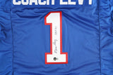 Marv Levy Signed Buffalo Bill Coach Levy Jersey (Beckett) 4 Straight Super Bowls