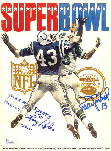 Don Maynard & Lenny Lyles Autographed/Signed 8x10 Photo As Is JSA 48542