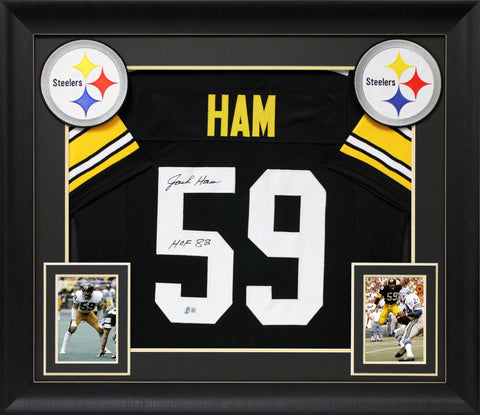Jack Ham "HOF 88" Authentic Signed Black Pro Style Framed Jersey Autographed BAS