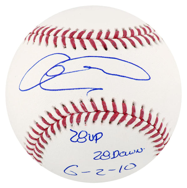 Armando Galarraga Signed Rawlings Official MLB Baseball w/28 Up 28 Down (SS COA)