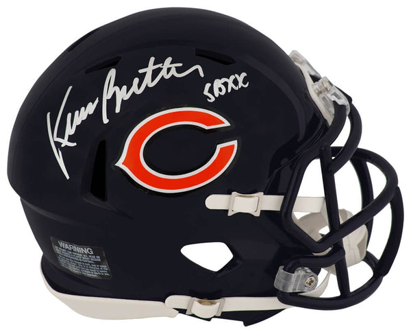 Kevin Butler Signed Bears Riddell Speed Mini Helmet w/SB XX - (SCHWARTZ COA)