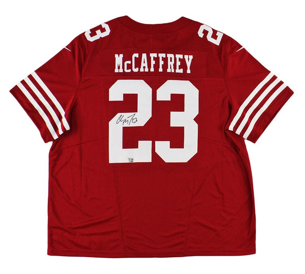 Christian McCaffery Signed San Francisco 49ers Nike Limited Red NFL Jersey