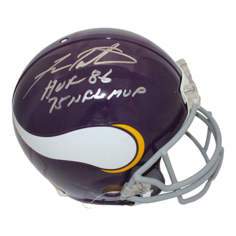 Fran Tarkenton Signed Minnesota Vikings Authentic VSR4 TB Helmet Beckett 44021