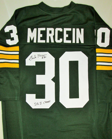 Packers CHUCK MERCEIN Signed Custom Green TB Jersey AUTO w/ SB II Champs