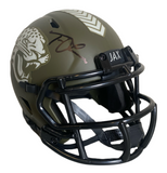 TREVOR LAWRENCE Autographed Jaguars Salute To Service Mini Helmet FANATICS