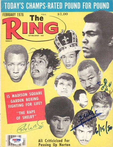 Monzon, Arguello & Villlaflor Authentic Autographed Signed Magazine Cover Q89278