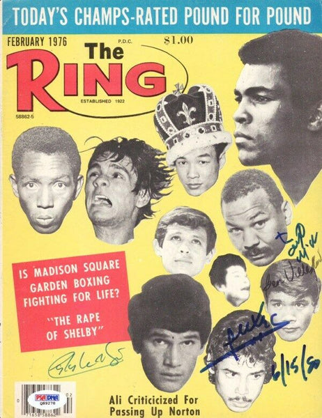 Monzon, Arguello & Villlaflor Authentic Autographed Signed Magazine Cover Q89278