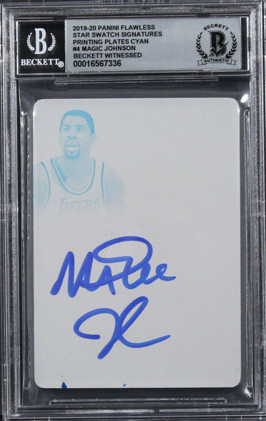 Lakers Magic Johnson Signed 2019 Panini Flawless #4 #1/1 Card Auto 10! BAS Slab