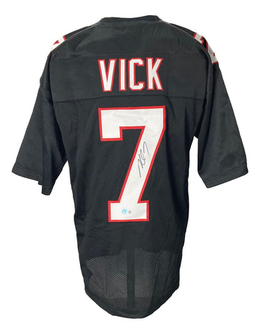 Michael Vick Signed Custom Black Pro-Style Football Jersey BAS ITP