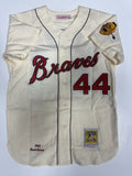HANK AARON Signed Official Mitchell & Ness Jersey w/ "HOF 82" AUTO - JSA - SLV