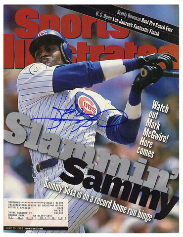 Sammy Sosa Signed Cubs Slammin Sammy Sports Illustrated 6/29/98 Magazine -SS COA